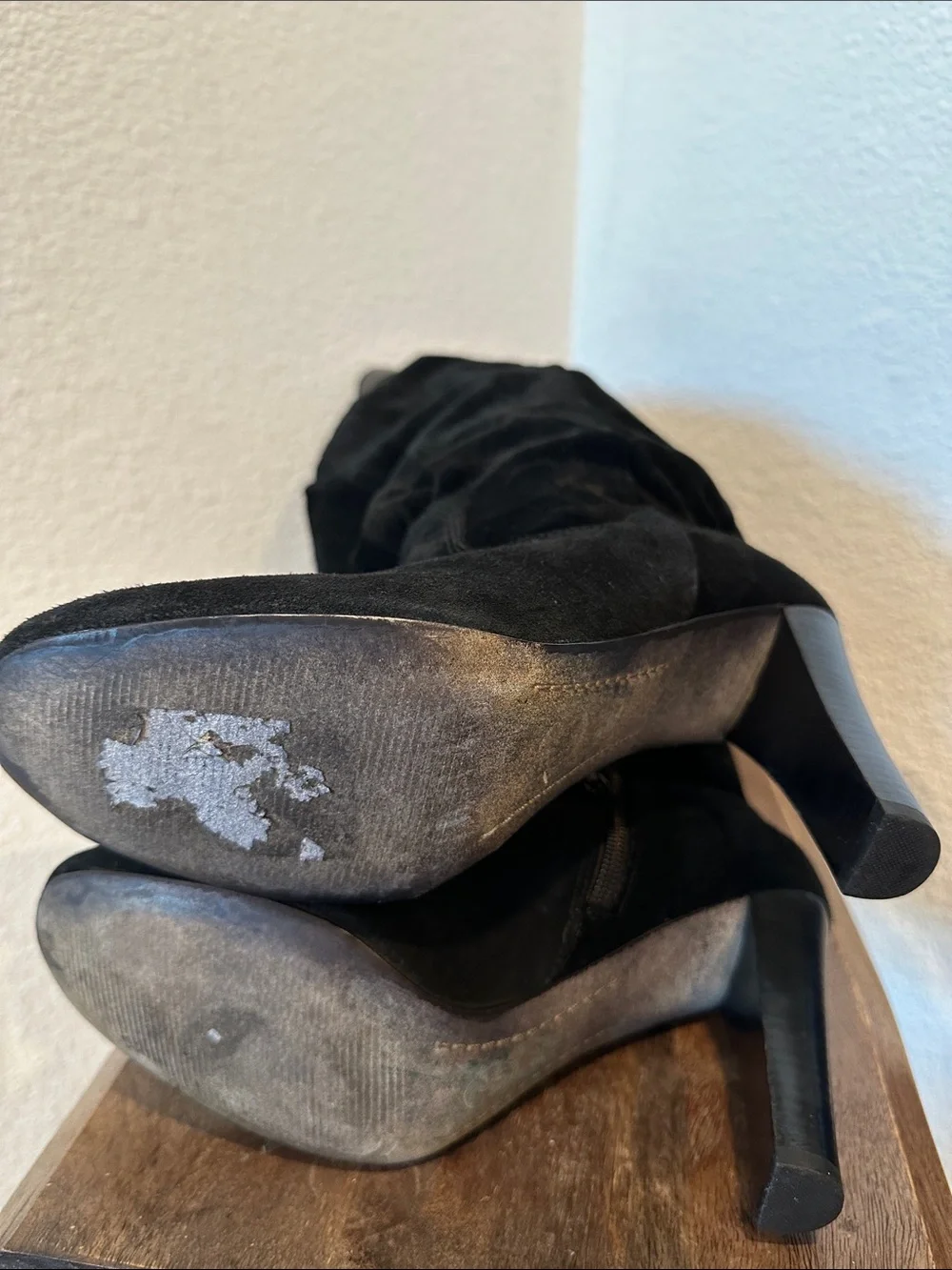 Michael Kors Black Suede Slouch Knee-High Boots Size 9